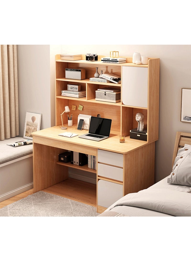 TAPIT Integrated Storage Desk with Hutch, Bookshelf and Cable Management Modern Writing Table Shelves Work Desk PC Table Home Office Corner Study Desk - Image 1