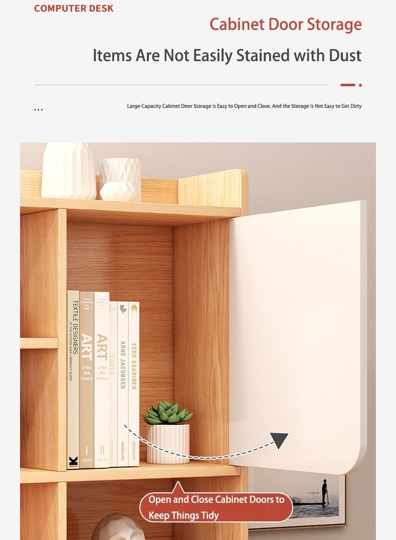 TAPIT Integrated Storage Desk with Hutch, Bookshelf and Cable Management Modern Writing Table Shelves Work Desk PC Table Home Office Corner Study Desk - Image 4