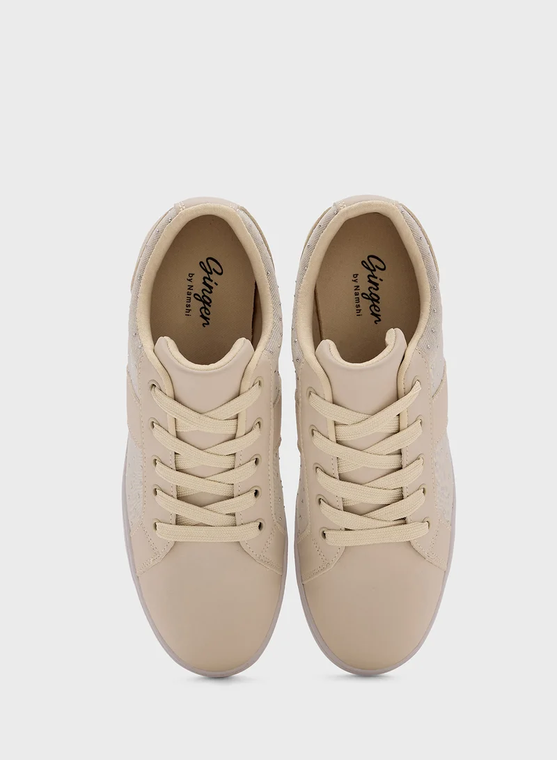 Ginger Diamante Casual Sneakers