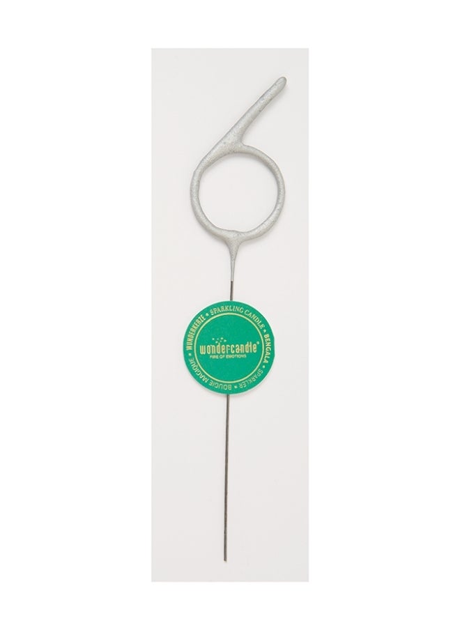 Wondercandle - Silver Sparkler Candle - Number 6 - Image 1