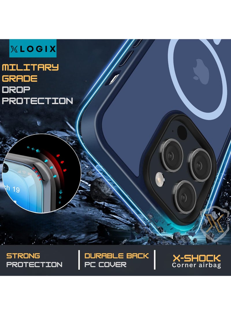XLogix FrostX for iPhone 16 Pro Max Case, Frosted Blue - Slim Protective Cover with MagSafe Compatibility | Shockproof & Scratch-Resistant Design, FrostX Series - Image 2