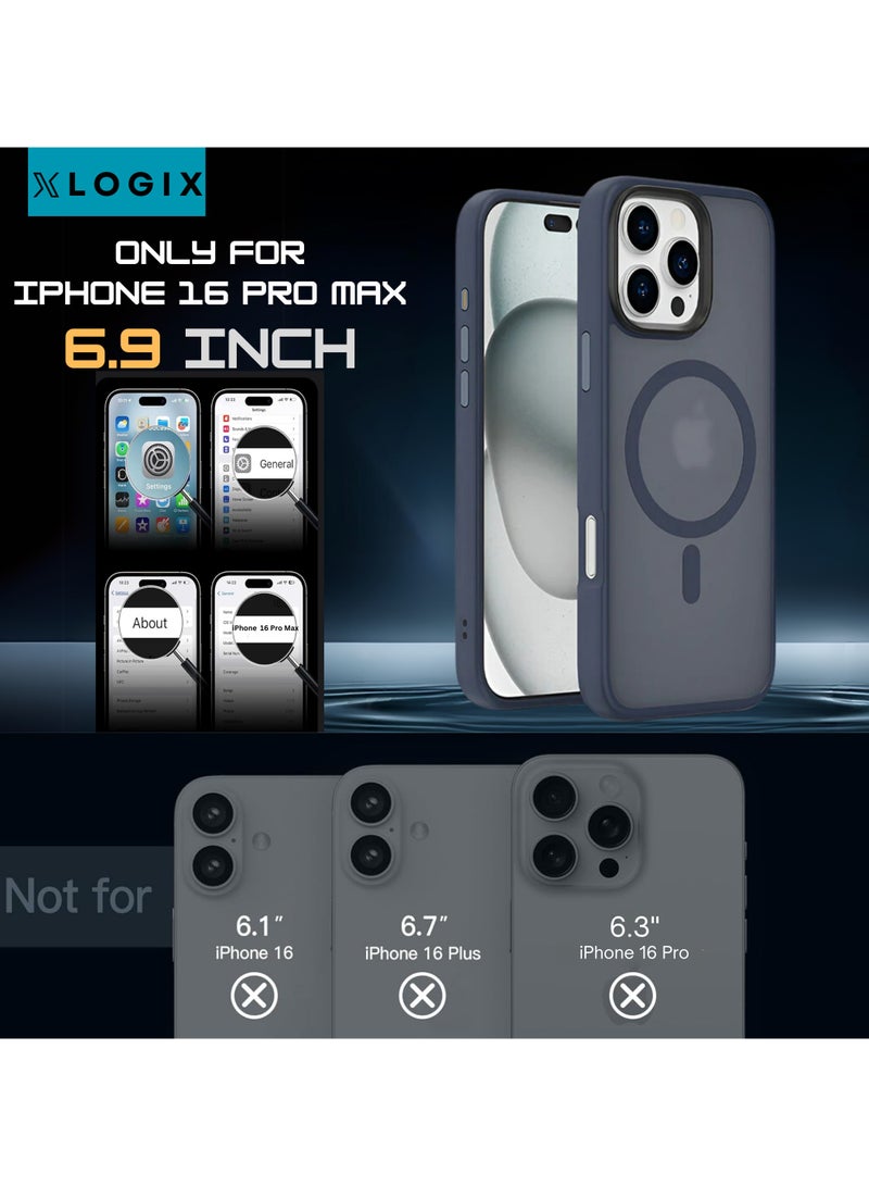 XLogix FrostX for iPhone 16 Pro Max Case, Frosted Blue - Slim Protective Cover with MagSafe Compatibility | Shockproof & Scratch-Resistant Design, FrostX Series - Image 5