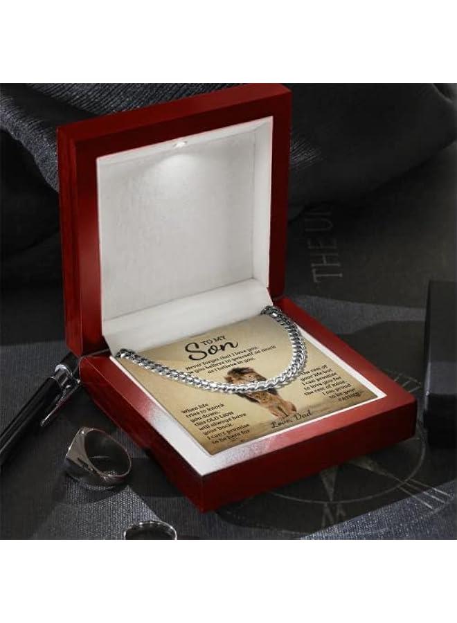 Arabest To My Son From Mom, Son Gifts From Mom and Dad, Mother and Son Necklace, Birthday Gift For My Son Graduation  Cuban Link Chain Necklace Present - Image 2