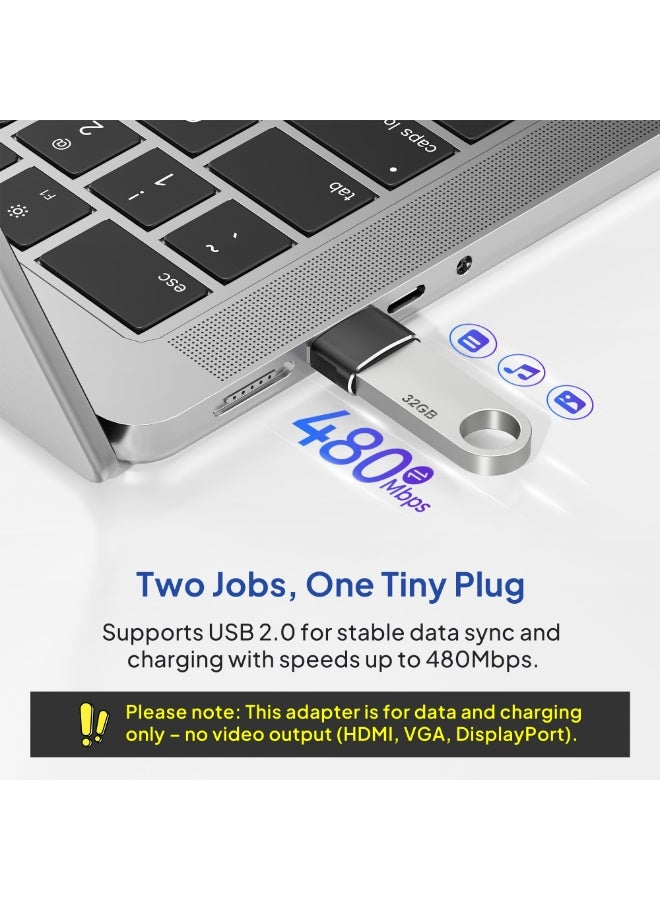 USB to USB C Adapter 4 Pack,USBC Female to A Male Car Charger,Type C Converter Adaptor for MacBook Pro 2018/2017 Note20 Laptops Chargers Multicolour iPhone 16 16e Pro Max,15 14 13 12 11 Plus,Apple Watch iWatch 10 9 8,iPad Air,Samsung Galaxy S25 17 3- Black - Image 5