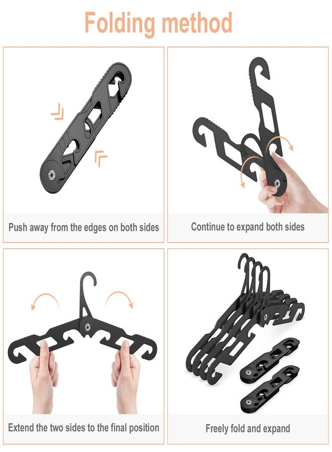 NICEDACK Premium Travel Hangers 6 Pack Portable Folding Clothes Hangers - Super Bearing Collapsible Hanger Foldable Clothes Drying Rack for Travel, Indoor and Outdoor Use (6 Pack Black) - Image 3