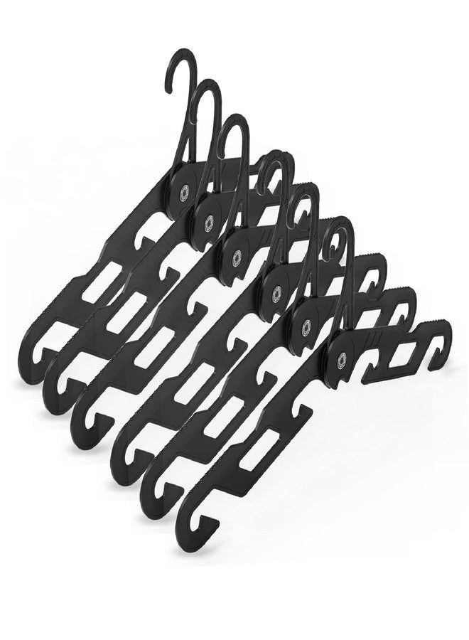 NICEDACK Premium Travel Hangers 6 Pack Portable Folding Clothes Hangers - Super Bearing Collapsible Hanger Foldable Clothes Drying Rack for Travel, Indoor and Outdoor Use (6 Pack Black) - Image 1