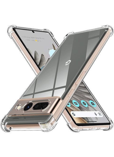 Google Pixel 7 Pro Case Clear Cover with Reinforced Corner Bumper Slim Fit Shockproof Flexible TPU Phone Case for Pixel 7 Pro