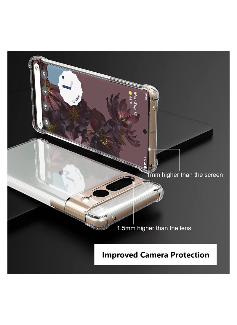 Google Pixel 7 Pro Case Clear Cover with Reinforced Corner Bumper Slim Fit Shockproof Flexible TPU Phone Case for Pixel 7 Pro