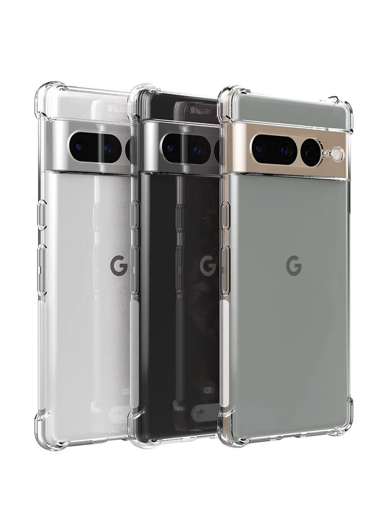 Google Pixel 7 Pro Case Clear Cover with Reinforced Corner Bumper Slim Fit Shockproof Flexible TPU Phone Case for Pixel 7 Pro