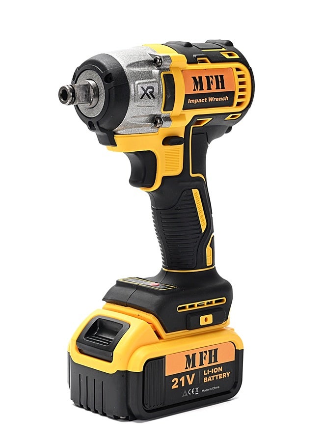 MFH TOOLS 2-Piece 21V Cordless Power Tool Set - 115mm Angle Grinder 10000-12000 RPM - Impact Wrench 0-2600 RPM - Brushless Motors Cordless Combo Kit for Metal Work, Tire Repair & Maintenance - Image 3