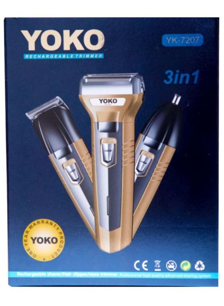 يوكو جولد ماكينة حلاقة 3 في 1 قابلة لإعادة الشحن - Image 2