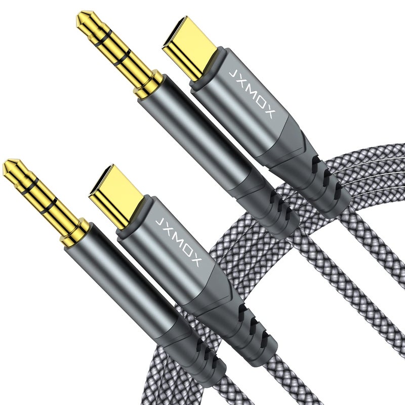 JXMOX USB C to 3.5mm Audio Aux Jack Cable (4ft 2-Pack), Type C to 3.5mm Headphone Car Stereo Cord Compatible with iPhone 17 Air 16 15 Pro Max, Samsung Galaxy S25 S24 S23 Note 20, Pixel 9 8, iPad Pro - Image 1