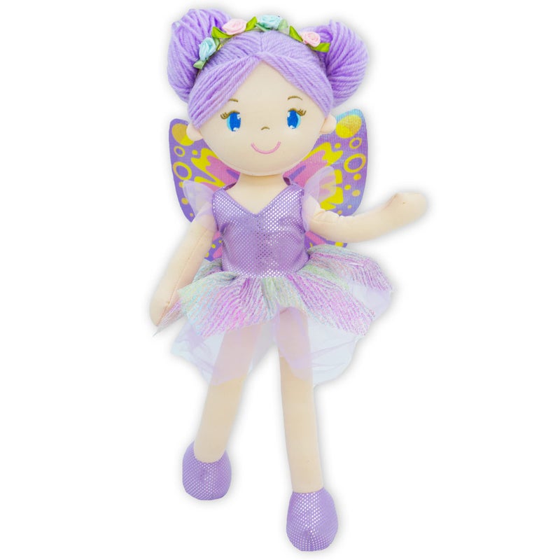 June Garden 16 Enchanted Garden Fairy Doll Yaritza Plush Stuffed Soft Doll Girl Gift Purple Outfit and Wings - Image 2
