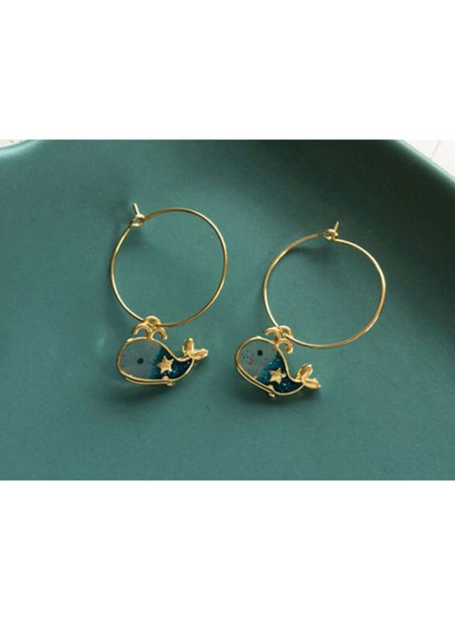 اليشمك أقراط متدلية بتصميم حوت - Image 3