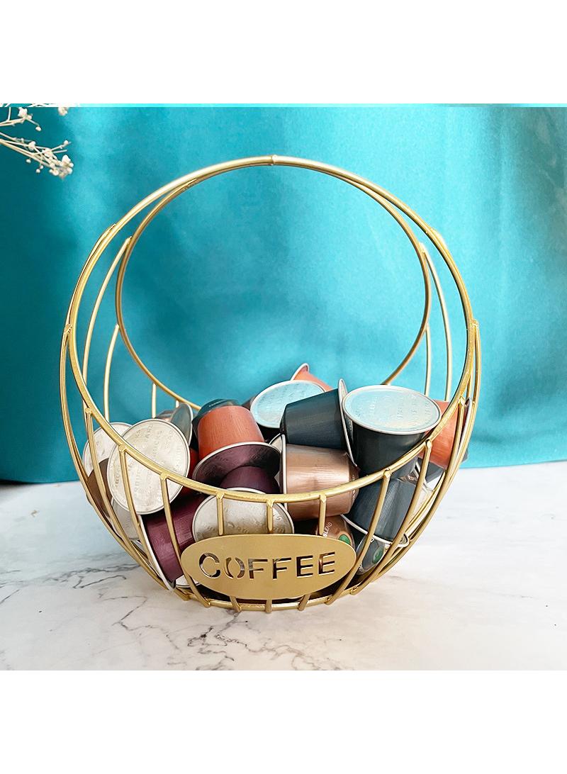 general 1 Pcs Cofffee Capsule And Tea Bag Holder Basket Gold - Image 3