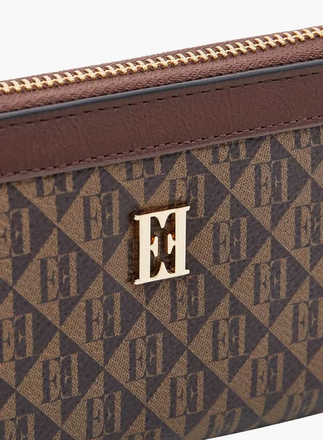 ايل Women Monogram Print Zip Around Wallet