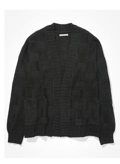 American Eagle AE Checkered Knit Cardigan 
