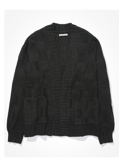 AE Checkered Knit Cardigan