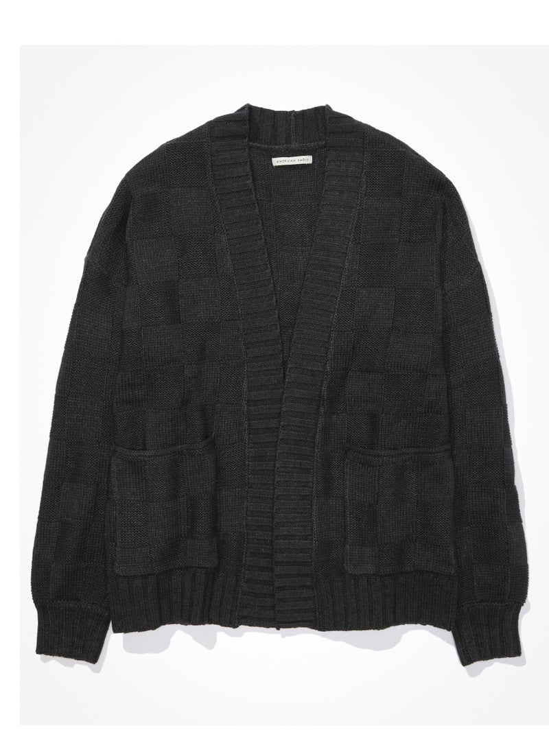 American Eagle - AE Checkered Knit Cardigan - Image 1