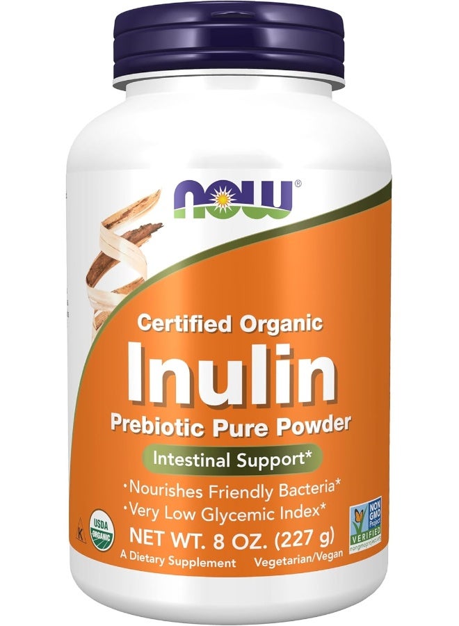 Now Foods Certified Organic Inulin Prebiotic Pure Powder 227 g - Image 1