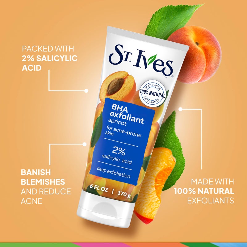 ST. Ives St. Ives Acne Control Face Scrub Deeply Exfoliates and Prevents Acne for Smooth, Glowing Skin Apricot Made with Oil-Free Salicylic Acid Acne Medication, Made with 100% Natural Exfoliants 6 oz - Image 3
