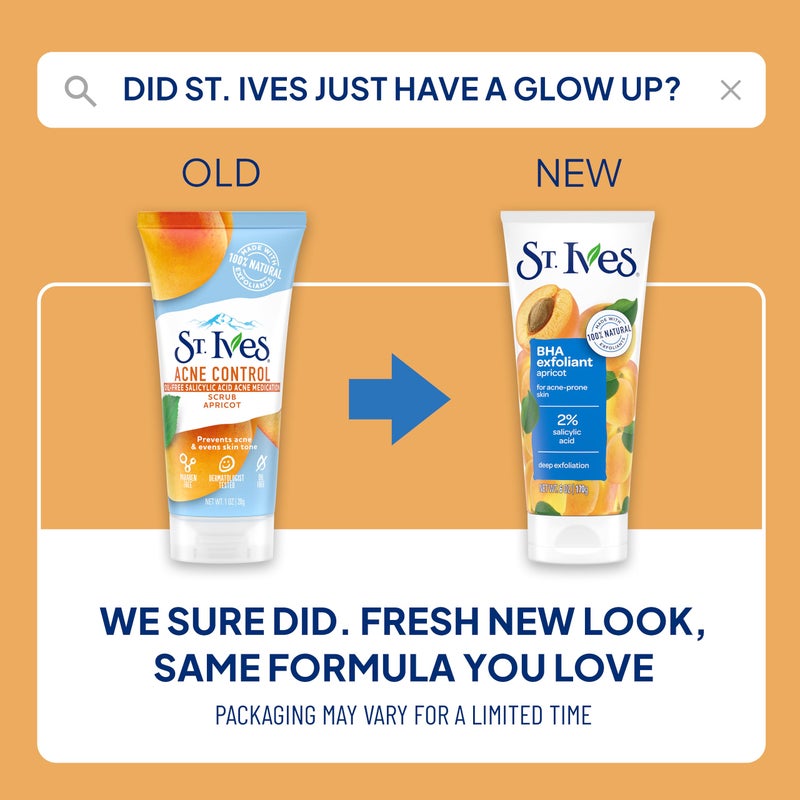 ST. Ives St. Ives Acne Control Face Scrub Deeply Exfoliates and Prevents Acne for Smooth, Glowing Skin Apricot Made with Oil-Free Salicylic Acid Acne Medication, Made with 100% Natural Exfoliants 6 oz - Image 2