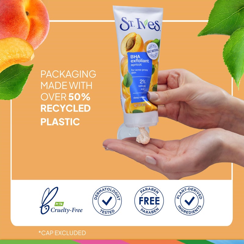 St. Ives Acne Control Face Scrub Deeply Exfoliates and Prevents Acne for Smooth, Glowing Skin Apricot Made with Oil-Free Salicylic Acid Acne Medication, Made with 100% Natural Exfoliants 6 oz - Image 4
