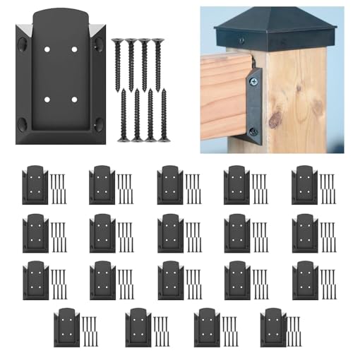 KASTFORCE 20pcs Deck Railing Connectors with 160 pcs Rust-Free Screws for 2x4 ( Acturally 1.5"x3.5" ) Wood Post, Available for Different Railing Angles KF4013 - Image 1
