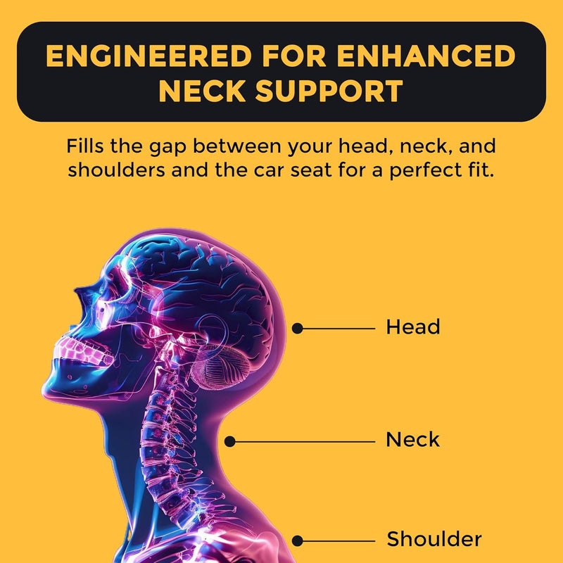 Billebon Car Neck Rest Pillow for Head Rest Memory Foam Neck Support for Car Seat Office Chair Car Pillows and Cushions for Head Neck Support in Travel Contour CAR Pillow 1 - Image 4