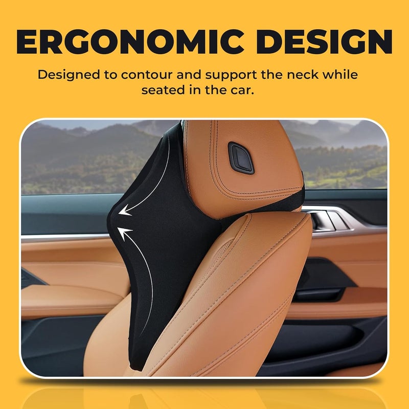 Billebon Car Neck Rest Pillow for Head Rest Memory Foam Neck Support for Car Seat Office Chair Car Pillows and Cushions for Head Neck Support in Travel Contour CAR Pillow 1 - Image 2