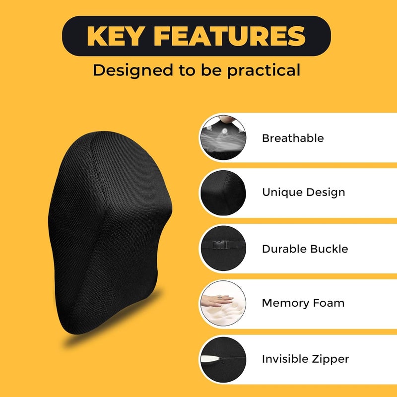 Billebon Car Neck Rest Pillow for Head Rest Memory Foam Neck Support for Car Seat Office Chair Car Pillows and Cushions for Head Neck Support in Travel Contour CAR Pillow 1 - Image 3