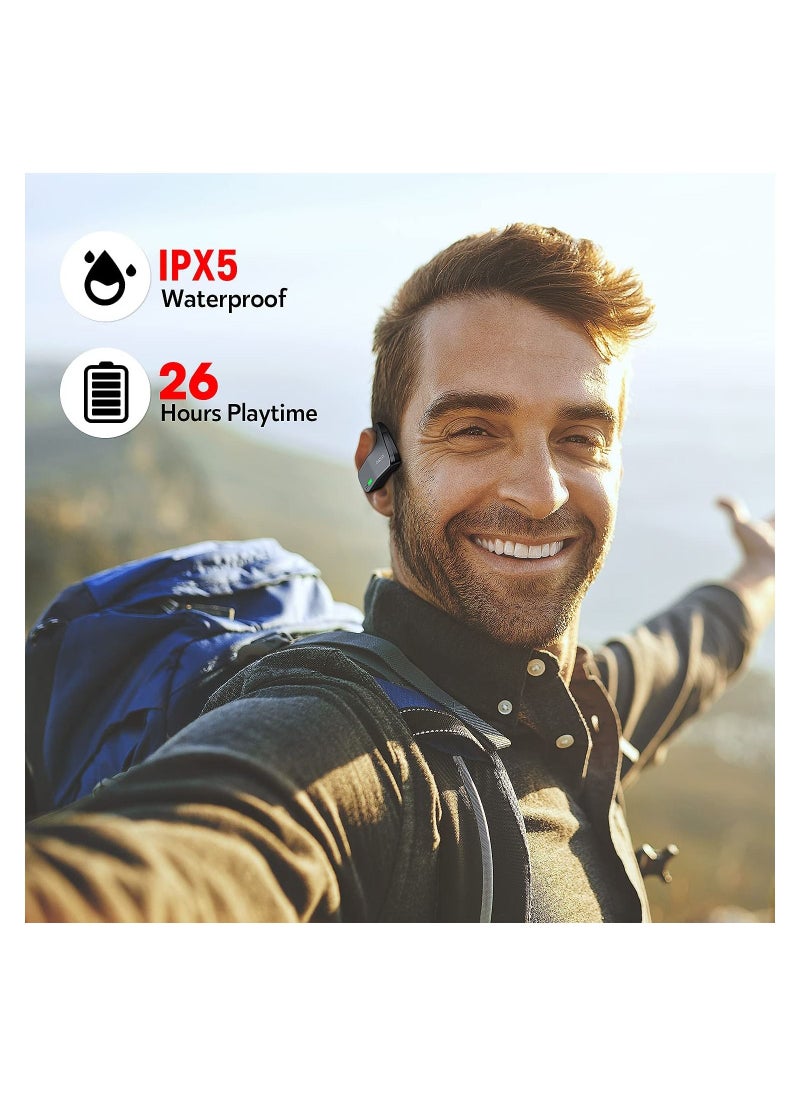 Dacom - Bone Conduction Waterproof Sports Earphone Wireless TWS Earbuds Bluetooth Headphones Stereo with Mic - black - Image 1