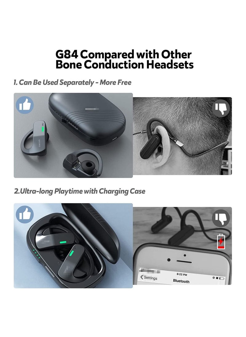 Dacom - Bone Conduction Waterproof Sports Earphone Wireless TWS Earbuds Bluetooth Headphones Stereo with Mic - black - Image 1