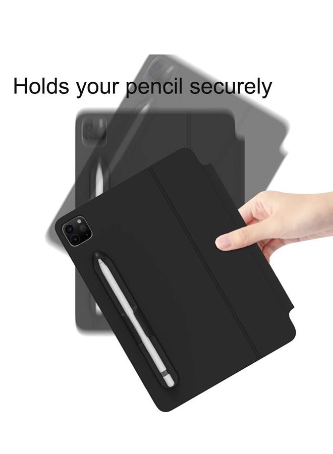 حامل قلم رصاص أسود متوافق مع قلم Apple Pencil (الجيل الأول والثاني) جراب من الجلد الصناعي مع حزام وملحقات الجيب وشريط مطاطي مناسب لأجهزة iPad 8 و7 وMini 5/Notebook/الأجهزة اللوحية - Image 5