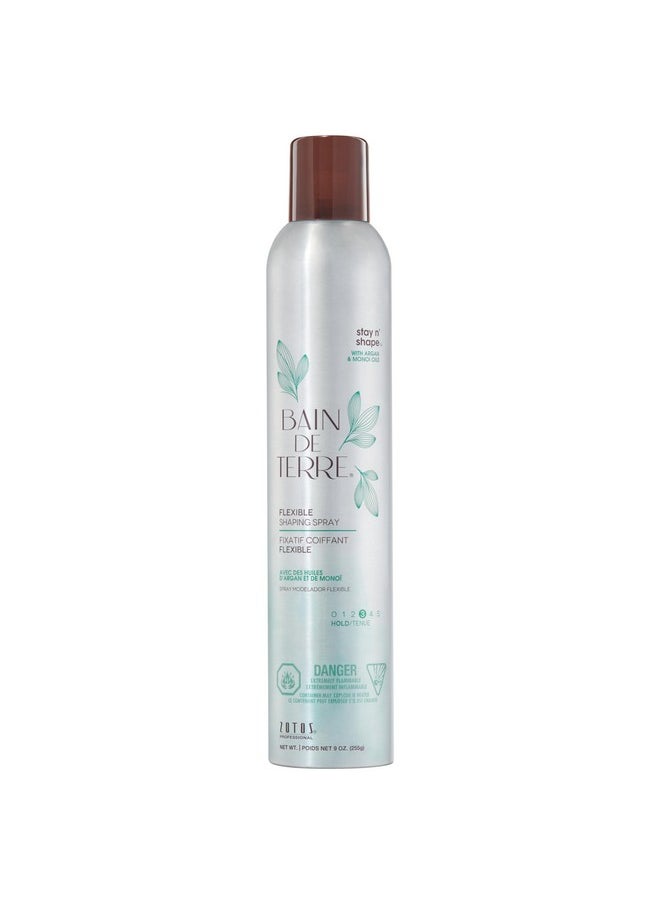 Bain de Terre - Bain de Terre Stay N' Shape Flexible Shaping Spray, Medium Hold & Shine, Heat & Humidity Protection with Argan & Monoi Oils, Paraben-Free, Color-Safe, Vegan, 9.1 Fl Oz - Image 1
