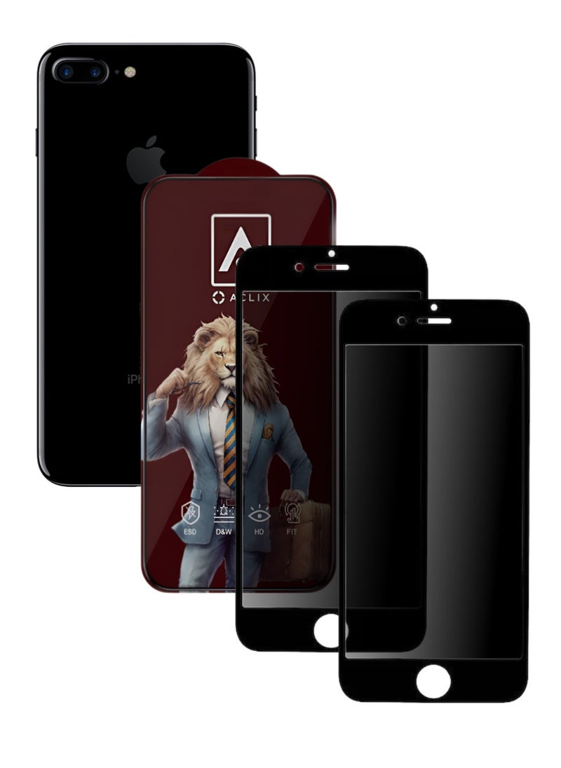 ACLIX 2 Pieces Antistatic ESD Dustof Premium Quality High Definition Anti-Spy Privacy Tempered Glass Screen tector Designed For  iPhone 7 Plus - Image 1