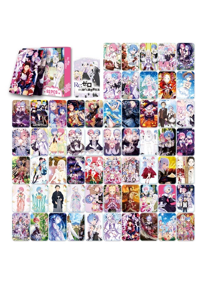NIBEMINENT 92 Pcs Cartoon Re:ZERO - Starting Life in Another World Double-sided Lomo Cards Card For Fans Collection Gifts - Image 3