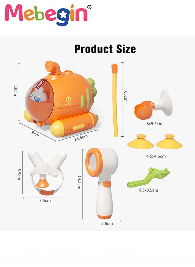 Generic - 5 Pcs Electric Radish Submarine Shower Set, Submarine Spray Station with Hand Shower, Automatic Water Spray Bath Toy, Durable Safe Baby Bath Toy, Portable Camping Shower Pump for Kids, in Bathtub or - Image 1