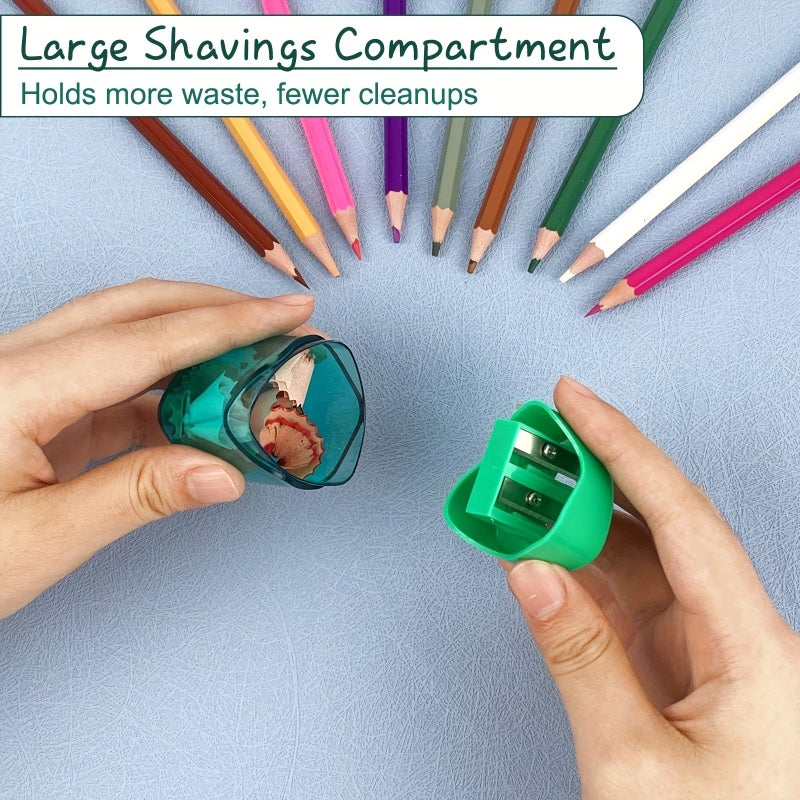 8 Pencil Sharpeners Dual Hole Design Smooth Rotation Easy Clean Base - Image 5