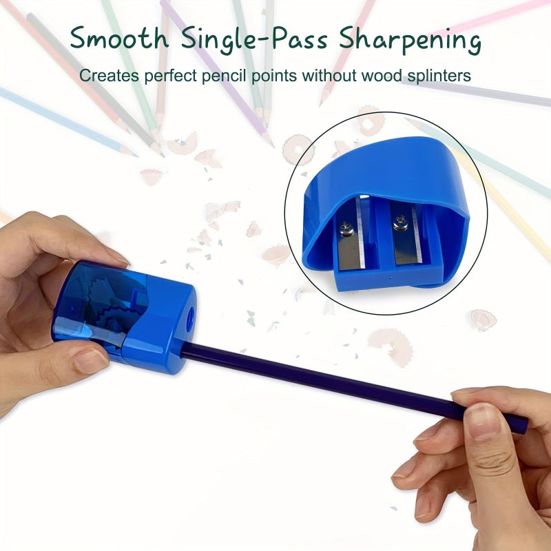 8 Pencil Sharpeners Dual Hole Design Smooth Rotation Easy Clean Base - Image 3