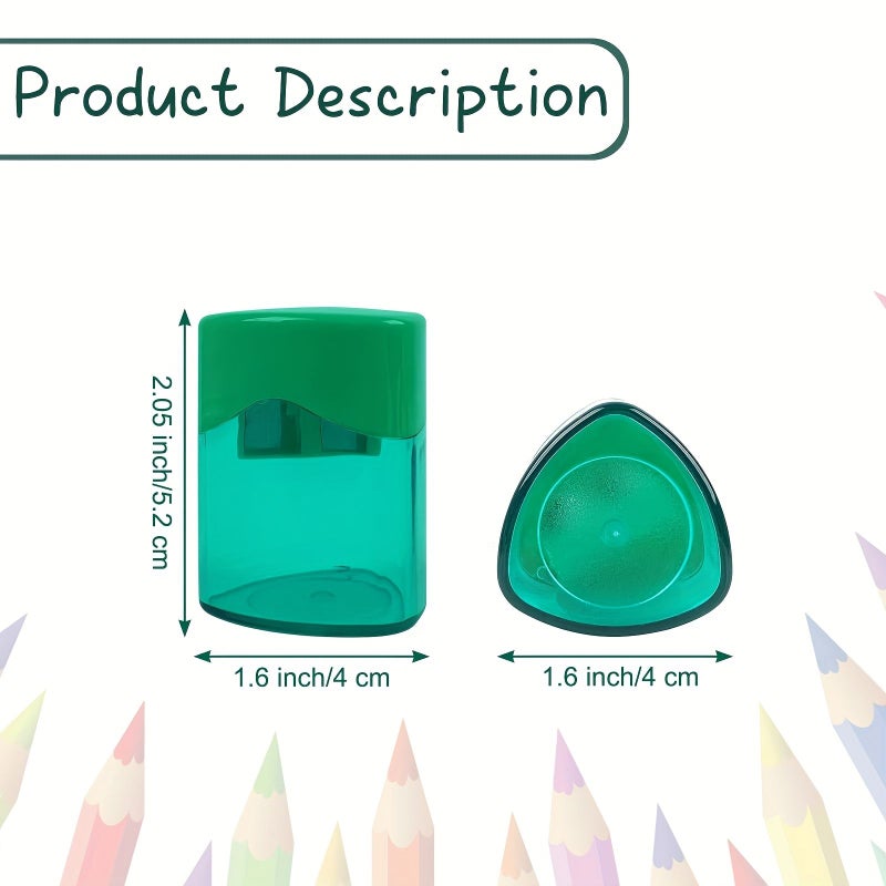 8 Pencil Sharpeners Dual Hole Design Smooth Rotation Easy Clean Base - Image 2