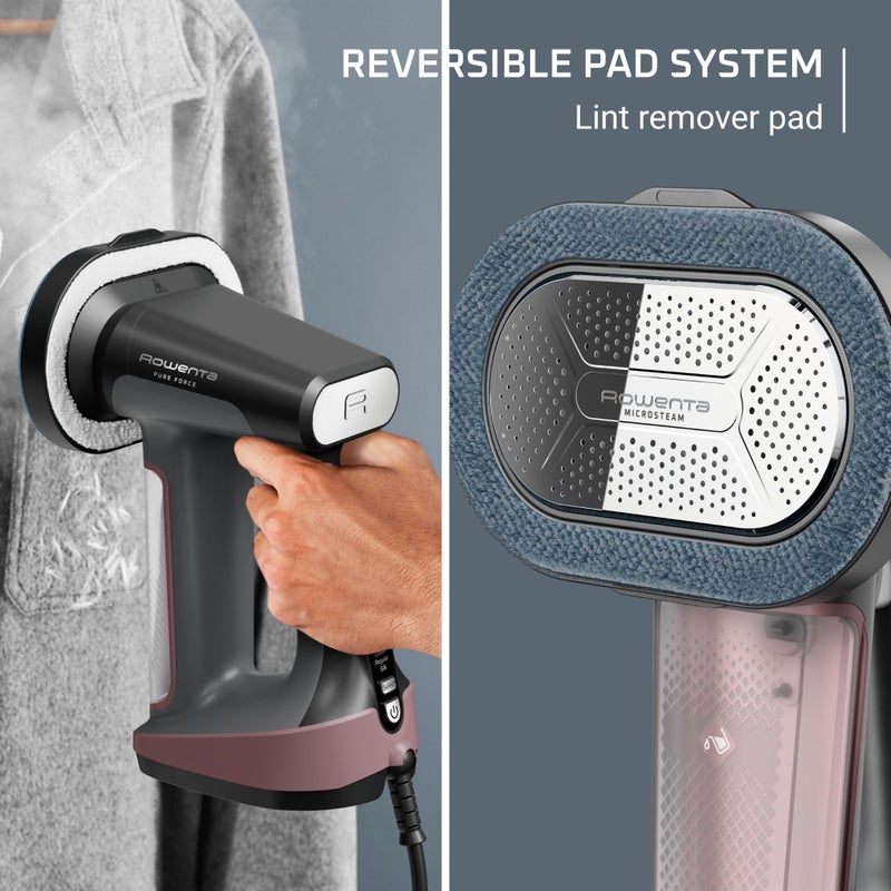 Rowenta Iron Steamer for Clothes, 3in1 Hand Held Steamers, Clothing Steamer, Ironing, Lint Remover, 7.1 Oz Tank, 1875 Watts, Auto-Off, Black & Pink, DR8865 - Image 5