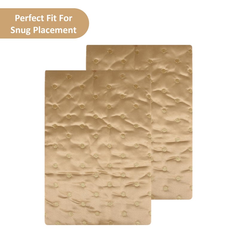 Kuber Industries 2 Pcs Aesthetic Bolster/Side Pillow Cover with Dori for Sofa & Diwan | Washable Cylindrical Takiya & Round Pillow Cover for Home Decoration | Polka Dot - Golden - Image 5