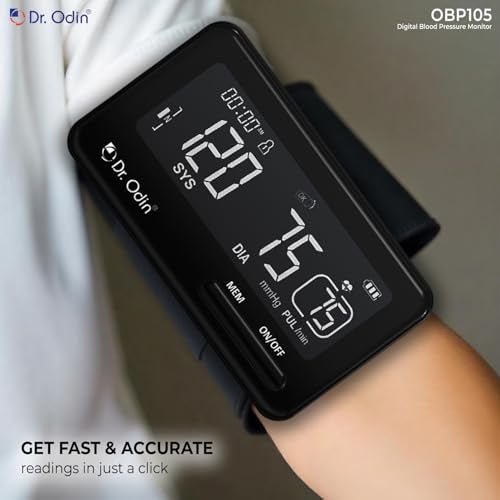 Dr.Odin Dr. Odin OBP-105 Digital Blood Pressure Monitor Pulse Point 360° Low Battery detection, 22–42 cm Large Cuff, Accurate One-Touch Operation, Memory & Irregular-Pulse Alert, Type-C Cable (Black) - Image 5