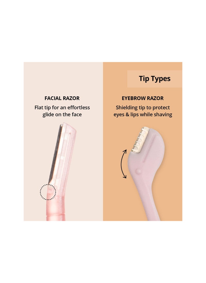 CARMESI Carmesi Women's Face Hair Removal Combo | Pack of 1 Face Razor & 1 Eyebrow Razor | Instant & Painless Hair Removal | Eyebrows, Upper Lip, Peach Fuzz, Sideburn, Forehead  - Image 3