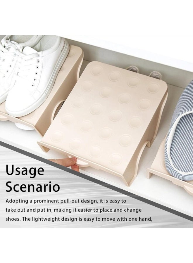 PTTIMFFM 4-Pack Space-Saving Shoe Slot Organizer, Adjustable Double-Deck Closet Shoe Rack Stackers, Non-Slip Floor Storage for Bedroom, Garage, Closet - Image 4