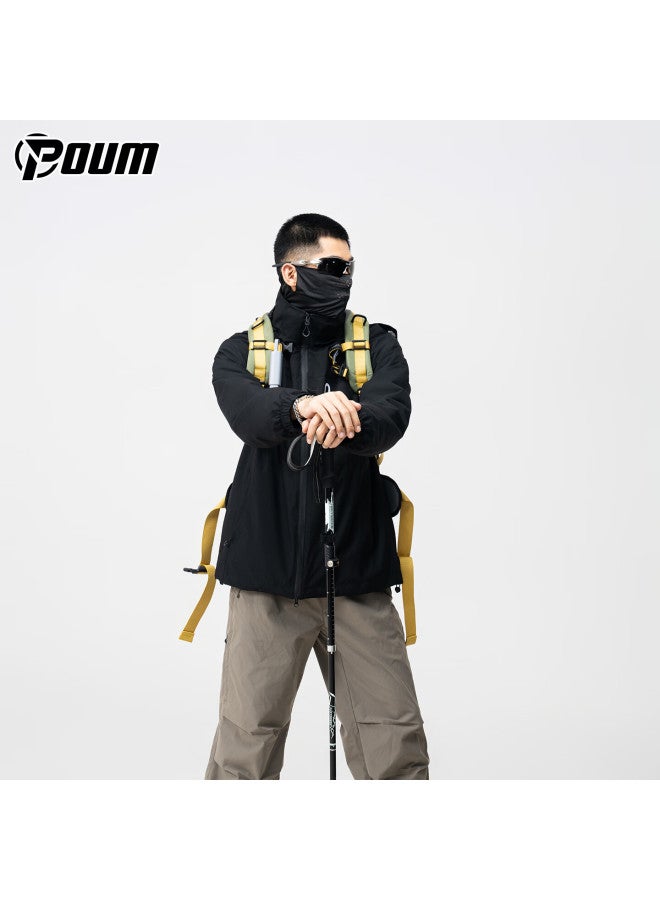 Poum Outdoor 3-in-1 Workwear Tactical Jacket Men's Spring Autumn Warm Windproof Mountaineering Coat 7777 Black L - Image 3