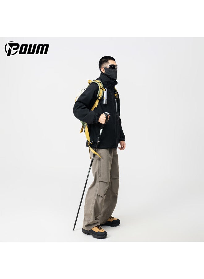Poum Outdoor 3-in-1 Workwear Tactical Jacket Men's Spring Autumn Warm Windproof Mountaineering Coat 7777 Black L - Image 4