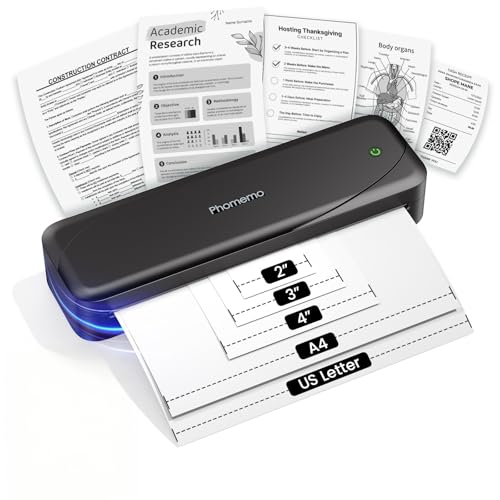 Phomemo Portable Printer, M833 Upgrade Portable Inkless Wireless Printers for Travel, Bluetooth Label Printer Support 8.5'' x 11'' US Letter & A4 Thermal Paper, Suitable for Home Office Business - Image 1
