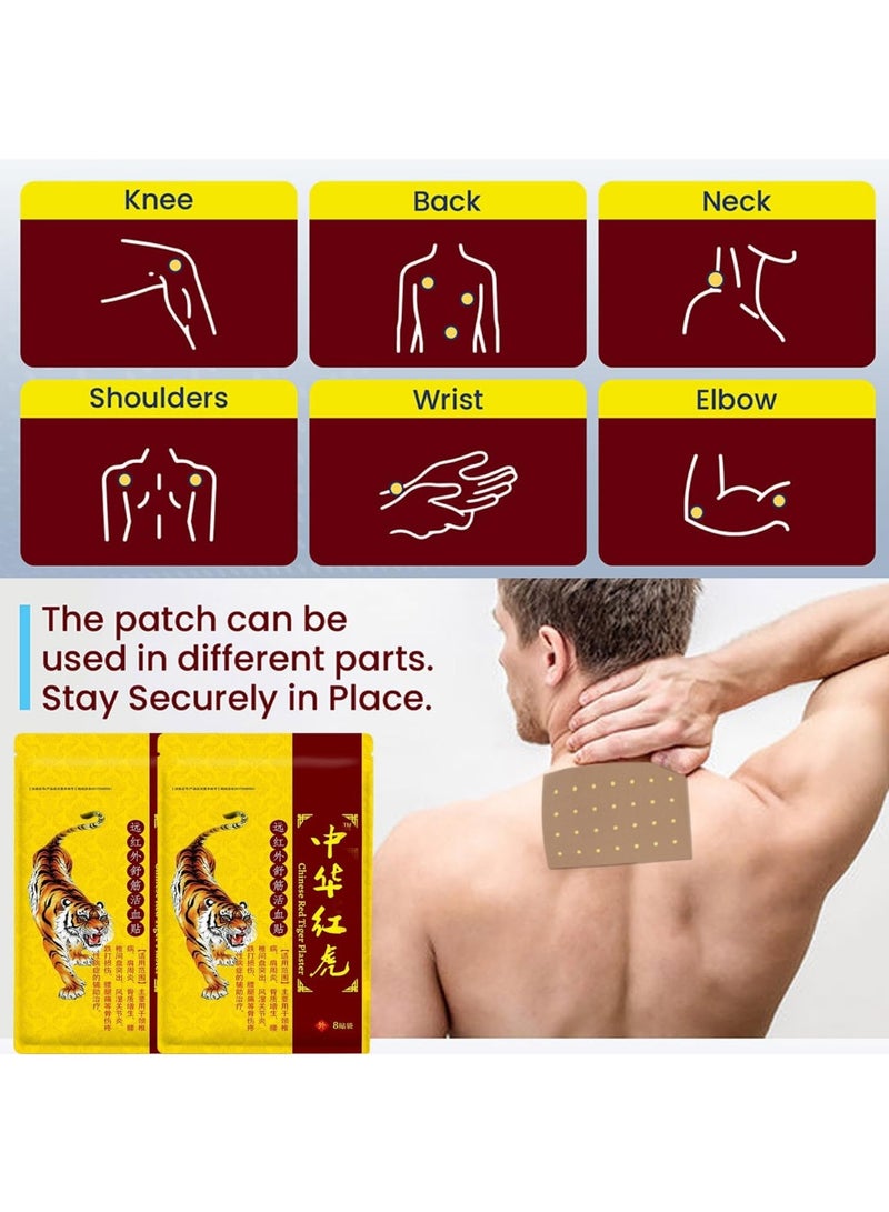 سوميفون عبوات مكونة من 3 من بلسم النمر الأحمر الصيني، رقع عشبية طبيعية للعضلات والمفاصل والظهر والكتف والركبة، رقعة ساخنة - Image 3